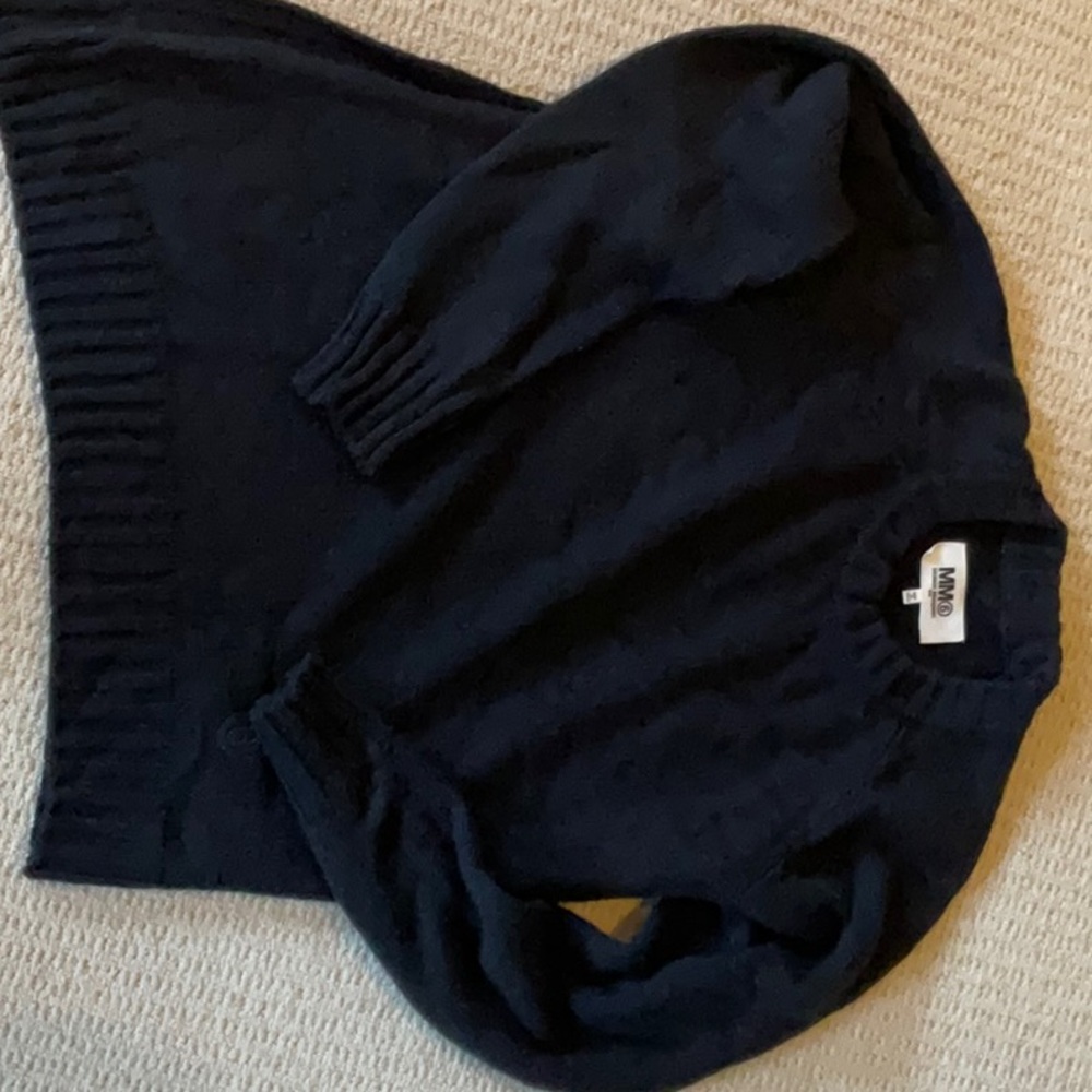 Maison Martin Margiela 6 black sweater, M, asymmetrical, side slit,made in Italy